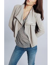 VEDA | Gray Max Leather Jacket in Smoke | Lyst