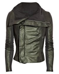 Rick Owens | Green Leather Jacket | Lyst