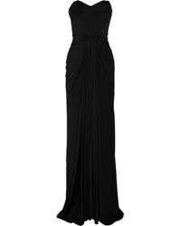 Zac Posen | Black Stretch-Jersey Strapless Gown | Lyst