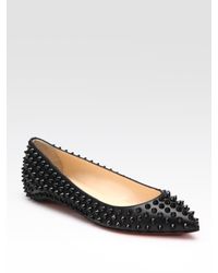Christian Louboutin | Black Pigalle Spikes Flat | Lyst