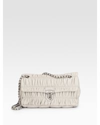 Prada | White Small Nappa Gaufre Mini Shoulder Bag | Lyst
