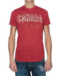 DSquared² | Red Canada Printed T-shirt for Men | Lyst