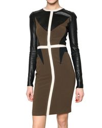 Givenchy | Multicolor Leather and Wool Dress | Lyst