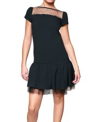 RED Valentino | Black Flared Tulle Dress | Lyst