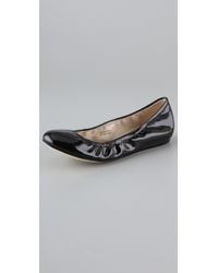 Vera Wang Lavender | Black Lillian Patent Leather Ballet Flats | Lyst
