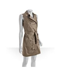 MICHAEL Michael Kors | Green Belted Trench Dress | Lyst