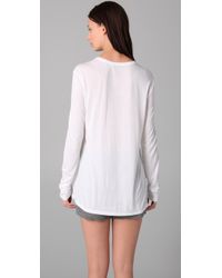 T By Alexander Wang | White Classic Long Sleeve Tee with Pocket | Lyst