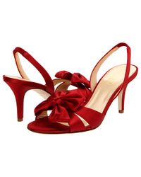 kate spade new york | Marlena - Red Satin Slingback Sandal | Lyst