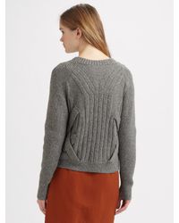 3.1 Phillip Lim | Gray Cable-knit Pullover | Lyst