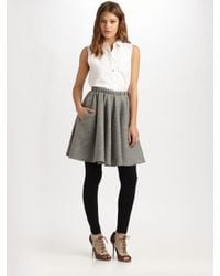 Acne Studios | Gray Gathered Wool Skirt | Lyst