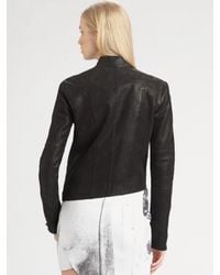 Helmut Lang | Black Cropped Leather Jacket | Lyst