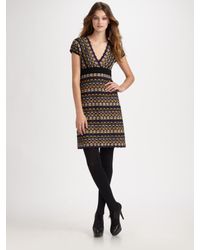 M Missoni | Purple Honeycomb Short Sleeve Dress | Lyst