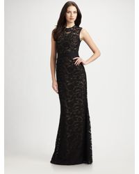 ML Monique Lhuillier | Black Lace Gown | Lyst