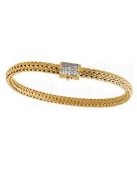 John Hardy | Metallic Classic Chain 18k Gold & Diamond Extra-small Bracelet | Lyst