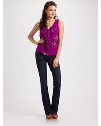 Rebecca Taylor | Purple Shadow Daisy Ruffle Cami | Lyst