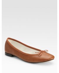 Repetto | Brown Bow Ballet Flats | Lyst