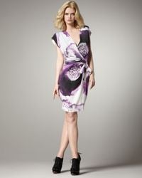 Robert Rodriguez | Purple Clematis-print Faux-wrap Dress | Lyst
