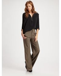 Vince | Brown High-waisted Wide-leg Pants | Lyst