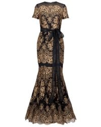 Carolina Herrera | Metallic Floral Jacquard Sleeveless Dress | Lyst