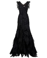 Carolina Herrera | Black Scattered Crystal Gown | Lyst