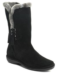 Stuart Weitzman | Furlure - Black Suede Faux Fur Boot | Lyst