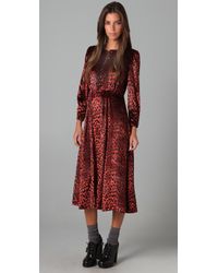 Marc By Marc Jacobs | Multicolor Sphinx Leopard-print Fine-velvet Dress | Lyst
