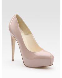 Brian Atwood | Natural Maniac Patent Leather Platform Pumps | Lyst