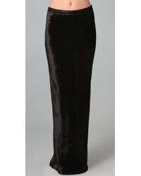 T By Alexander Wang | Black Panne Velvet Long Skirt | Lyst