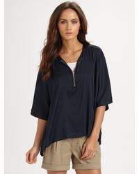 Vince | Blue Silk-rich Caftan Top | Lyst