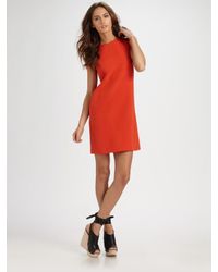 Vince Orange Silk Georgette Shift Dress