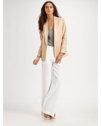 Vince | White Stretch Linen High-waisted Wide-leg Pants | Lyst