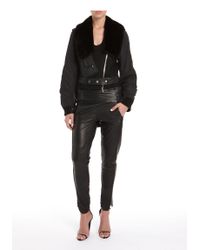 Alexander Wang | Black Aviator Tailcoat Hybrid with Mink Collar | Lyst
