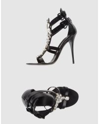 Giuseppe Zanotti - Black Buckled T-strap Biker Sandal - Lyst