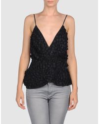 Diane von Furstenberg | Black Margarit Silk Lace-trim Top | Lyst