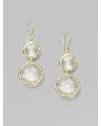 Ippolita | Metallic Clear Quartz & 18k Gold Double Drop Earrings | Lyst