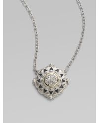 Judith Ripka | Metallic Windsor White Sapphire, 18k Yellow Gold & Sterling Silver Pendant Necklace | Lyst