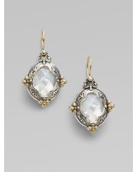Konstantino | Metallic Sterling Silver & 18k Gold Framed Mother-of-pearl Earrings | Lyst