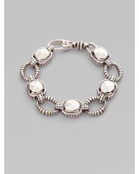 Lagos | Metallic Sterling Silver Rock & Circle Link Bracelet | Lyst