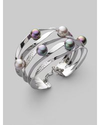 Majorica | Metallic 10mm Multicolor Pearl & Sterling Silver Bracelet | Lyst