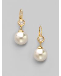 Majorica | Metallic Pearl & Stud Drop Earrings | Lyst