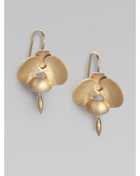 Padma | Metallic 14k & 10k Gold Orchid Earrings | Lyst