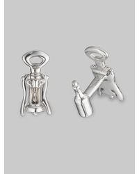 Robin Rotenier | Metallic Corkscrew and Wine Bottle Cuff Links for Men | Lyst