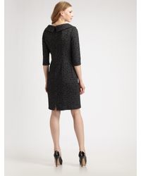Kay Unger | Gray Shawl Collar Dress | Lyst