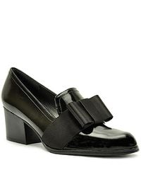 Stuart Weitzman | Smoking - Black Leather Loafer Pump | Lyst