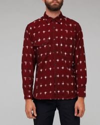 Universal Works | Red Claret Ikat Weave Patterned Work Shirt for Men | Lyst