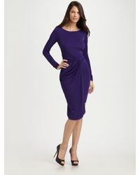 BCBGMAXAZRIA | Purple Sosie Draped Dress | Lyst