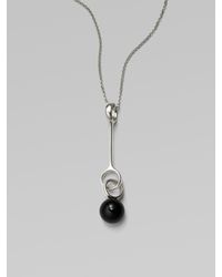 Georg Jensen | Sphere Black Agate & Sterling Silver Pendant Necklace | Lyst