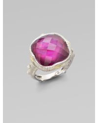 Judith Ripka | Metallic Pink Corundum, Mother-of-pearl & Sterling Silver Doublet Ring | Lyst
