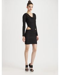 Boulee | Black Shirred Cutout Dress | Lyst
