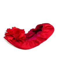 kate spade new york | Red Charlene Stretch-satin Slipper | Lyst